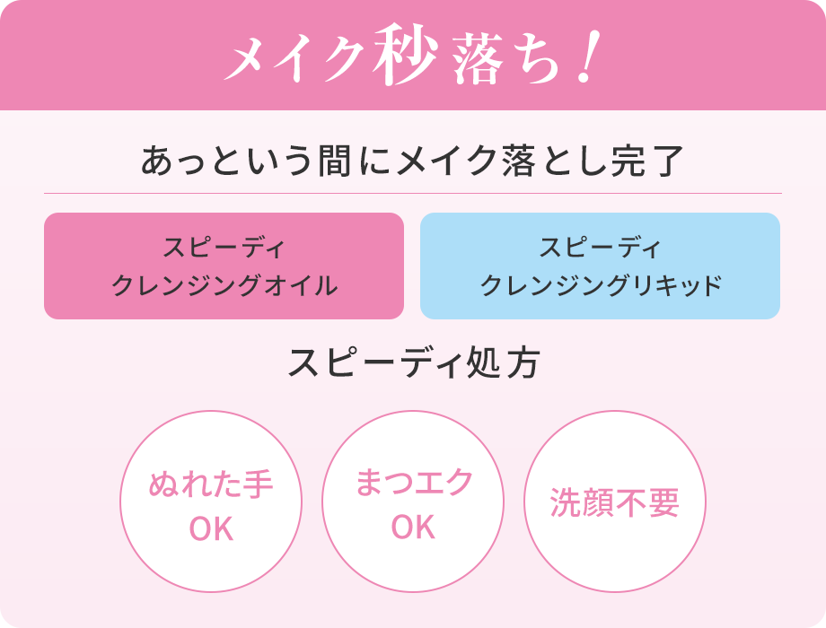 メイク秒落ち！あっという間にメイク落とし完了