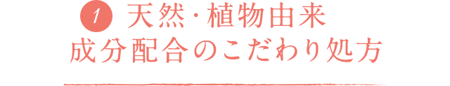 天然・植物由来成分配合のこだわり処方